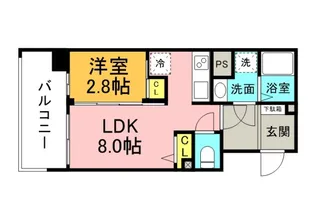 RASSURE舟入【404号室】の間取り