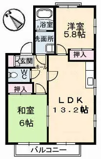 ディアス戸坂新町A棟【1階】の間取り