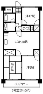 サンシティー十日市の間取り