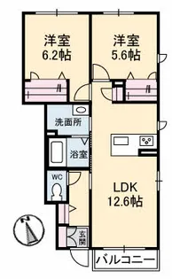 パークビュー西原【1階】の間取り