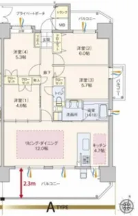 ウイング三滝観音台の間取り