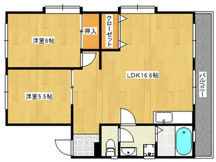 カルチェ堀田NO.2【201号室】の間取り