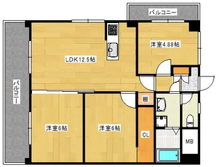 タイガーウイングマンション【4階】の間取り
