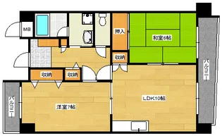 パークリバー東白島の間取り