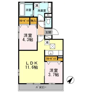 ルクプルA棟の間取り