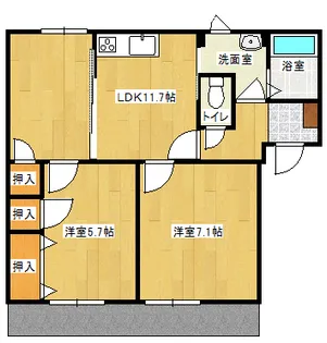 フレグランス渡村【101号室】の間取り
