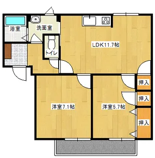 フレグランス渡村【202号室】の間取り