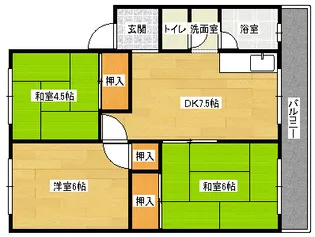 米尾マンションの間取り