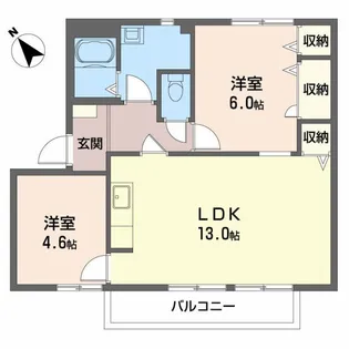 フレグランス三戸C棟【2階】の間取り