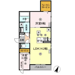 D-Axis旭A棟の間取り