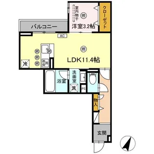 D-Axis旭B棟の間取り