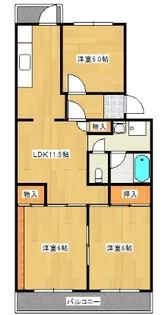 鈴が峰第5団地3号棟の間取り