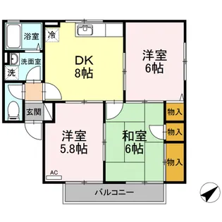 セジュールSHIGENOA棟の間取り