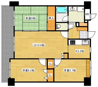 藤和己斐本町ホームズ弐番館の間取り