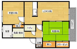 ハーモニー梅林B【2階】の間取り