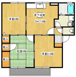 リアルエステート東原C棟【1階】の間取り