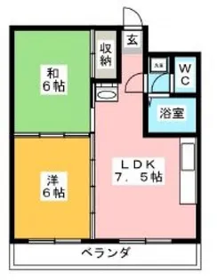 フラワーパレスハラダ【8階】の間取り