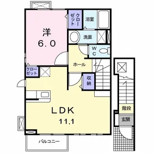 ラカーサミーア【2階】の間取り