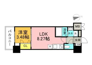 S-RESIDENCE観音公園aloria【3階】の間取り