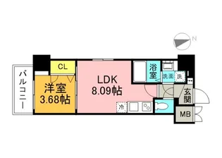 S-RESIDENCE観音公園aloria【3階】の間取り