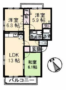 クレアシオン大町【2階】の間取り