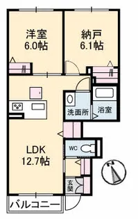 クオーレ大町東B棟の間取り