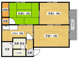 ハイツ石田A棟【2階】の間取り
