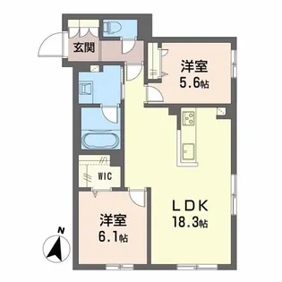 プライムフェルト2の間取り