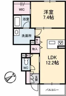 レユシール川内【1階】の間取り