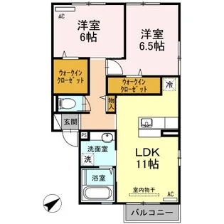 クレスト長束西【2階】の間取り