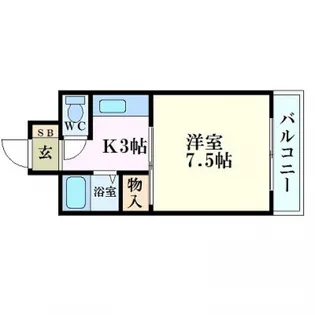 グランディール猿猴橋【5階】の間取り
