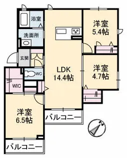 ラフィーネ船越【2階】の間取り