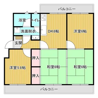 エメラルドマンション安古市【5階】の間取り
