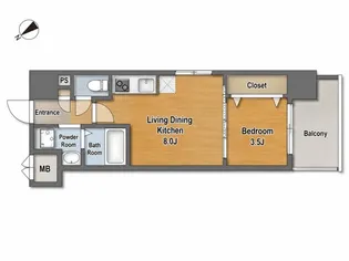 S-RESIDENCE空港通りawesome【12階】の間取り