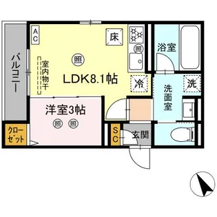 ルミエ西川口【1階】の間取り