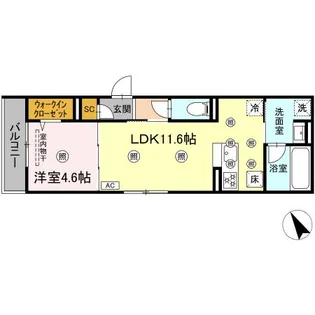 ルミエ西川口【1階】の間取り