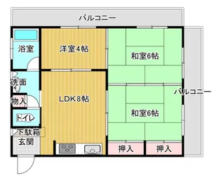 久都内マンション【2階】の間取り
