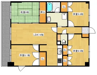 リヴィエール八番館【6階】の間取り