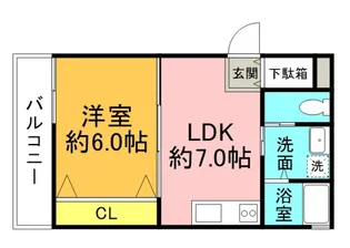 est上安【1階】の間取り