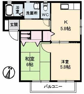 メゾンドエスプリA棟【2階】の間取り