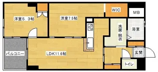 ベルコート東原【4階】の間取り