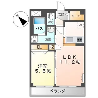 クレール矢賀駅前【3階】の間取り