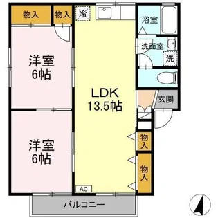ファミールナカイ1【2階】の間取り