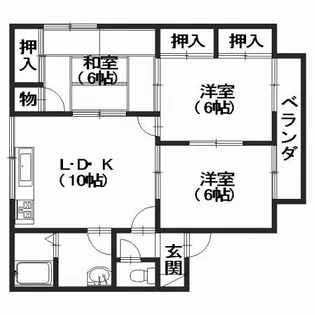 エステート江川B棟【2階】の間取り