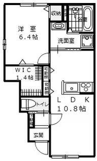 ラシーネながつか【1階】の間取り