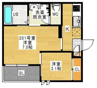 REGALESTCARPロード【2階】の間取り
