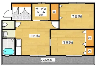 サンシャイン江波【1階】の間取り