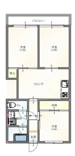パイオニアハイツ【4階】の間取り