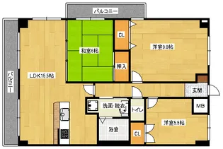 天衣中筋【4階】の間取り