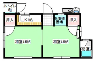 松本アパート【1階南号室】の間取り